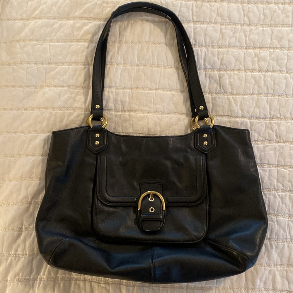 Coach Campbell Belle Black Leather Carryall